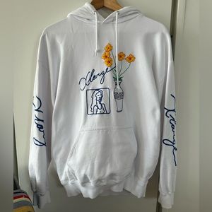 Unique white and colored floral embroidered hoodie by X-Large.